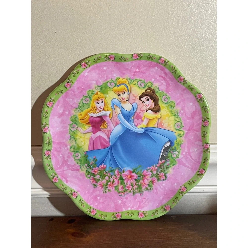 Zak Designs Disney Princess Melamine Plate Aurora Cinderella Belle Pink 8 Inch